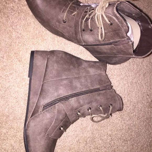 Too scope by 2 lips too wedge boot 8 brown combat - Picture 4 of 8